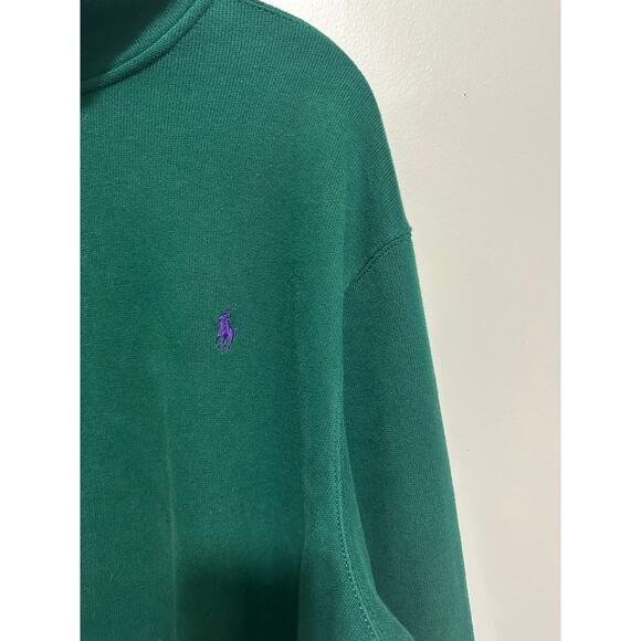 Polo Ralph Lauren Estate Rib Dark Green Quarter-Zip Pullover Large - Picture 2 of 7